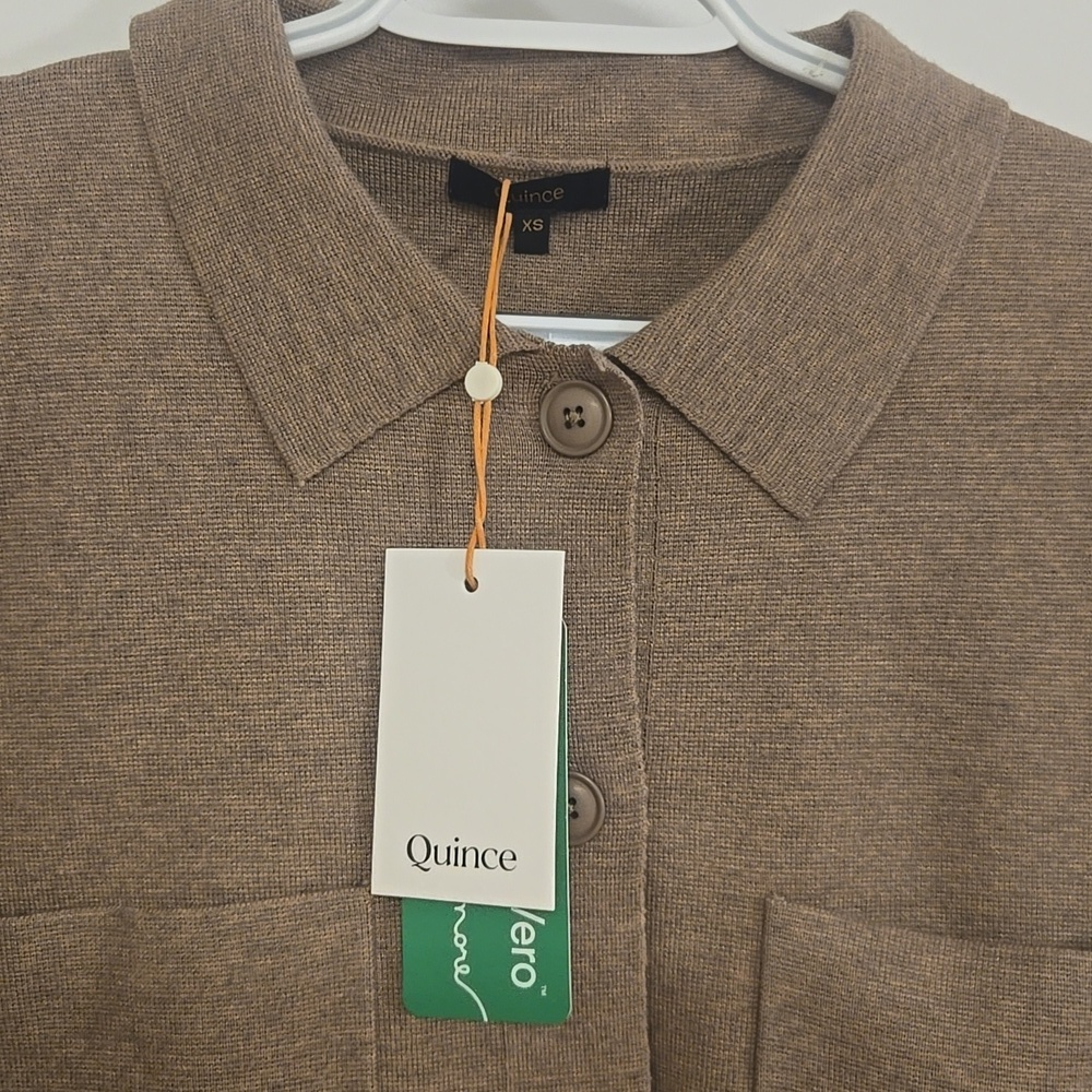 NWT Quince Eco Knit Milano Stitch Oversize Shirt Jacket - Picture 4 of 6